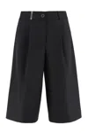 Peserico Virgin Wool Blend Bermuda-shorts In Black