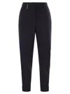 Peserico Virgin Wool Blend Trousers With Jewellery In Black