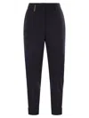 Peserico Women Virgin Wool Blend Trousers With Jewellery In Blue
