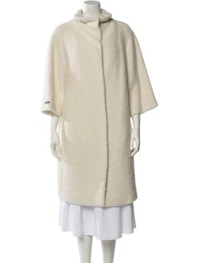 Pre-owned Peserico Virgin Wool Coat In Neutral