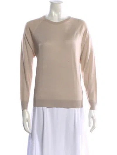 Pre-owned Peserico Virgin Wool Crew Neck Sweater In Brown