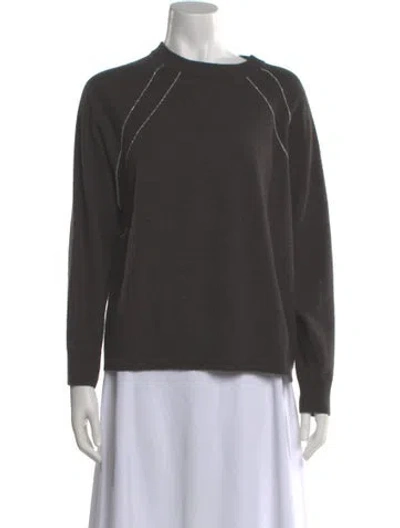 Pre-owned Peserico Virgin Wool Crew Neck Sweater In Gray