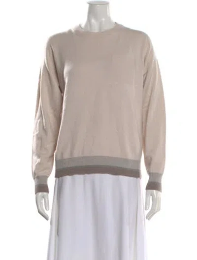 Pre-owned Peserico Virgin Wool Crew Neck Sweater In Neutral