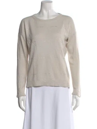 Pre-owned Peserico Virgin Wool Crew Neck Sweater In Neutral