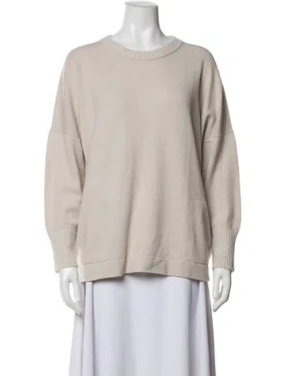 Pre-owned Peserico Virgin Wool Crew Neck Sweater In Neutrals