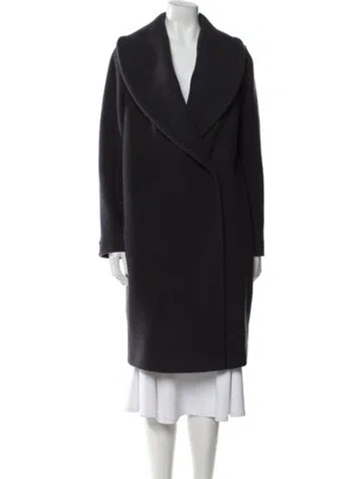 Pre-owned Peserico Virgin Wool Faux Fur Coat In Black