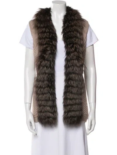 Pre-owned Peserico Virgin Wool Fur Jacket In Brown
