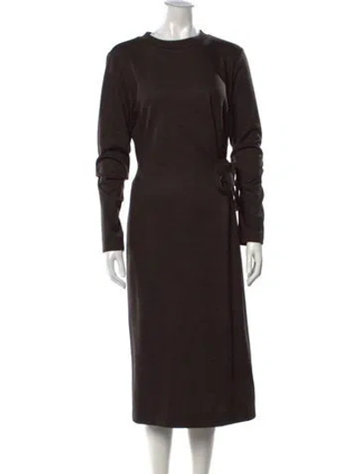 Pre-owned Peserico Virgin Wool Midi Length Dress In Brown