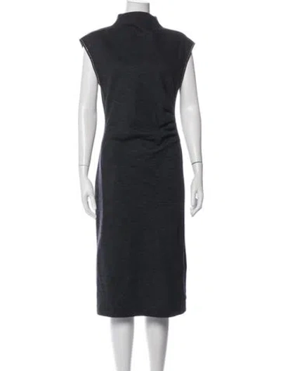 Pre-owned Peserico Virgin Wool Midi Length Dress W/ Tags In Blue