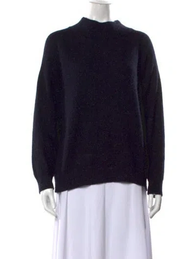 Pre-owned Peserico Virgin Wool Mock Neck Sweater In Black