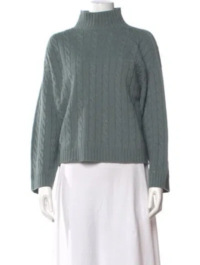 Pre-owned Peserico Virgin Wool Mock Neck Sweater In Green
