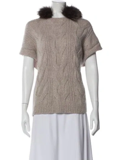 Pre-owned Peserico Virgin Wool Mock Neck Sweater In Neutral