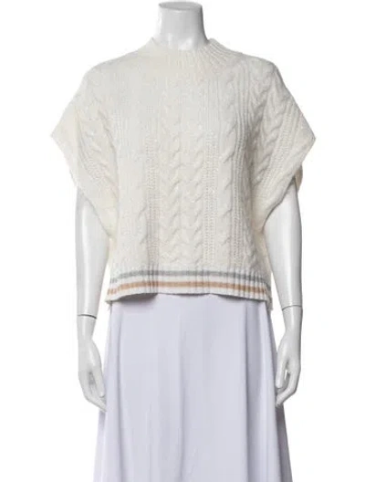 Pre-owned Peserico Virgin Wool Mock Neck Sweater In Neutrals