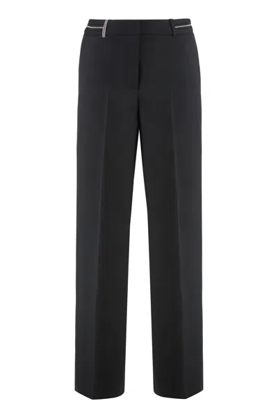 Peserico Virgin Wool Pants In Black