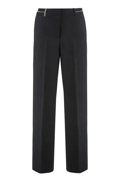 Peserico Straight-leg Casual Pants In Black