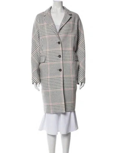Pre-owned Peserico Virgin Wool Plaid Print Coat W/ Tags In Multi