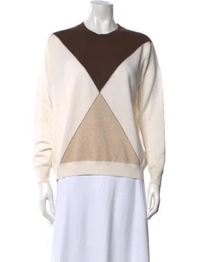 Pre-owned Peserico Virgin Wool Printed Sweater In Neutral