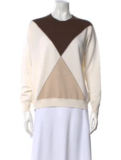 Pre-owned Peserico Virgin Wool Printed Sweater In Neutrals