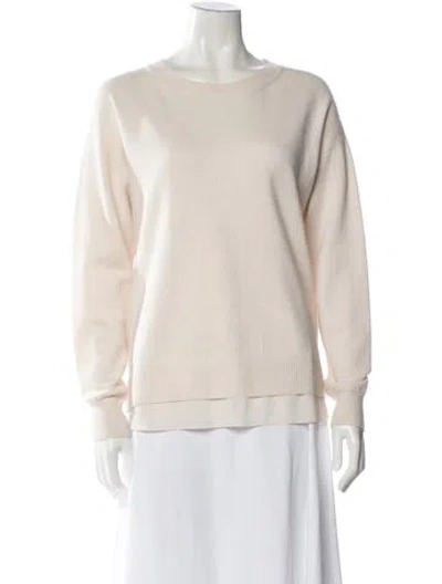 Pre-owned Peserico Virgin Wool Scoop Neck Sweater In Neutral