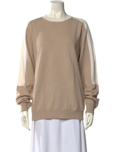 Pre-owned Peserico Virgin Wool Scoop Neck Sweater In Neutral