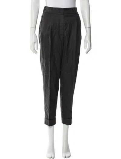 Pre-owned Peserico Virgin Wool Straight Leg Pants In Black