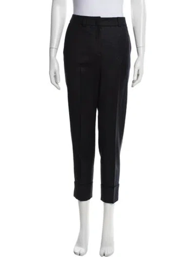 Pre-owned Peserico Virgin Wool Straight Leg Pants In Black