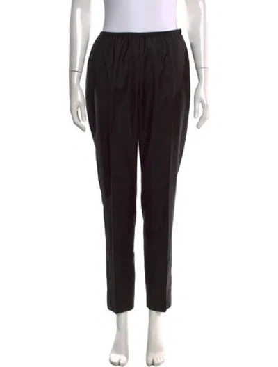 Pre-owned Peserico Virgin Wool Straight Leg Pants In Black