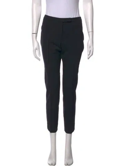 Pre-owned Peserico Virgin Wool Straight Leg Pants In Black