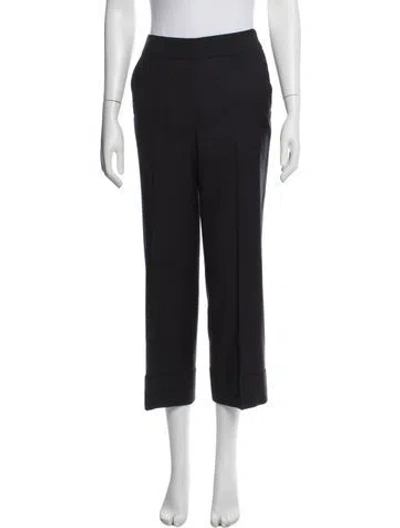 Pre-owned Peserico Virgin Wool Straight Leg Pants In Blue