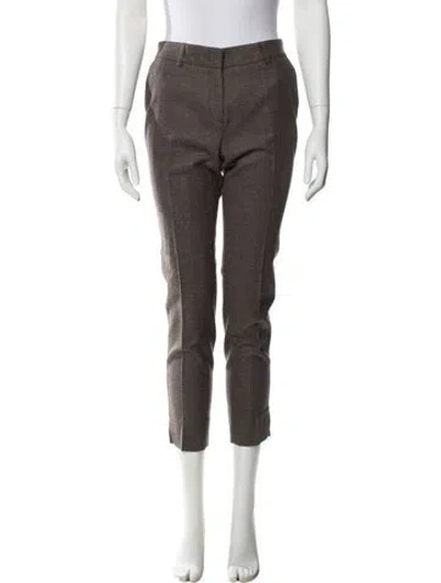 Pre-owned Peserico Virgin Wool Straight Leg Pants In Brown