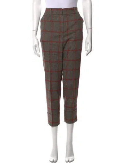 Pre-owned Peserico Virgin Wool Straight Leg Pants In Brown