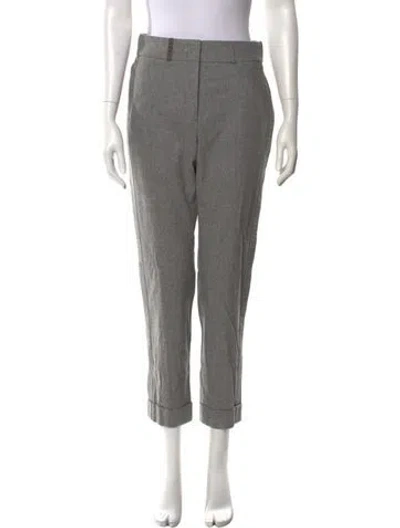 Pre-owned Peserico Virgin Wool Straight Leg Pants In Gray