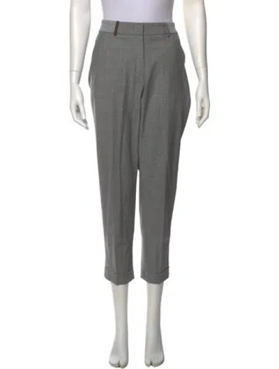 Pre-owned Peserico Virgin Wool Straight Leg Pants In Gray