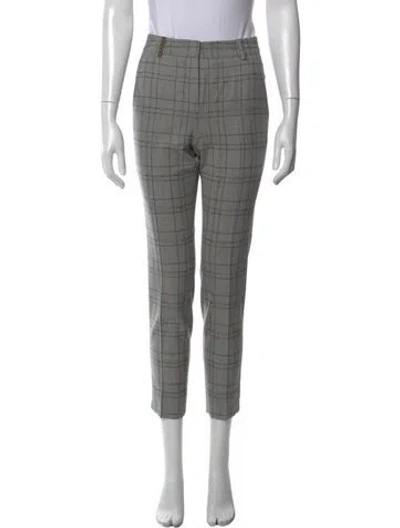Pre-owned Peserico Virgin Wool Straight Leg Pants In Gray