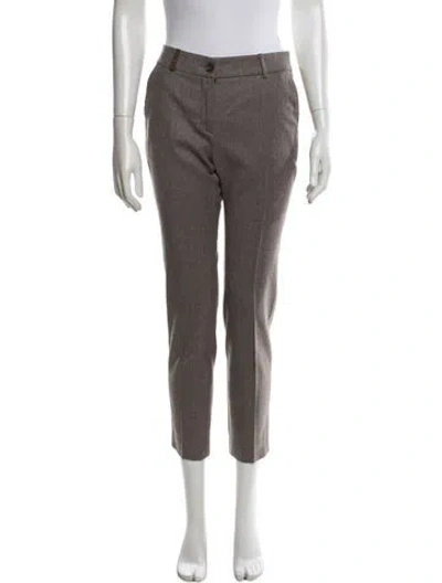 Pre-owned Peserico Virgin Wool Straight Leg Pants In Gray