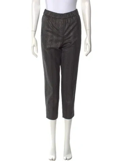 Pre-owned Peserico Virgin Wool Straight Leg Pants In Green