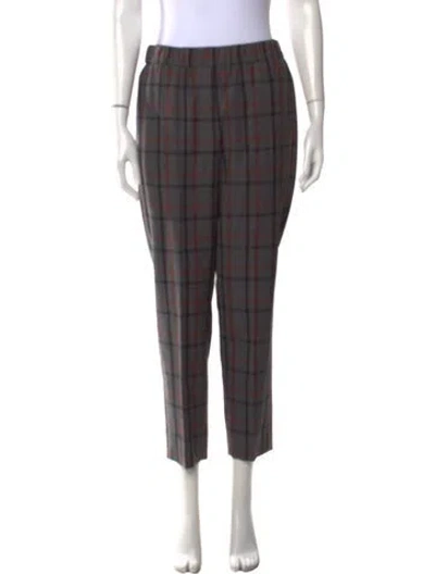 Pre-owned Peserico Virgin Wool Straight Leg Pants In Grey