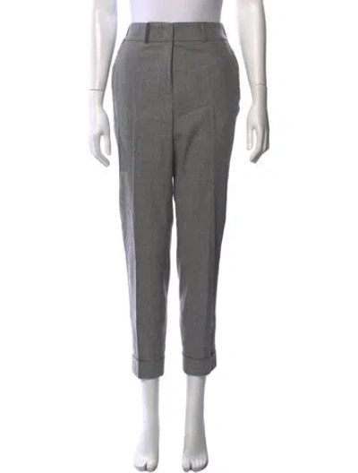 Pre-owned Peserico Virgin Wool Straight Leg Pants In Grey
