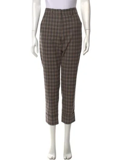 Pre-owned Peserico Virgin Wool Straight Leg Pants In Multicolor