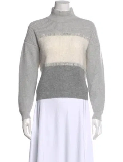 Pre-owned Peserico Virgin Wool Striped Sweater In Gray