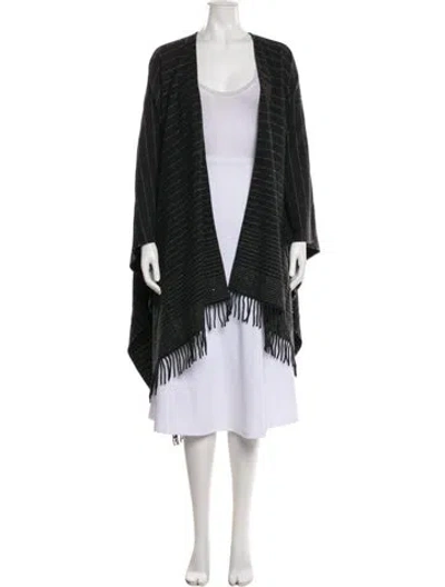 Pre-owned Peserico Virgin Wool Striped Sweater In Gray