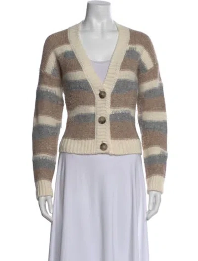 Pre-owned Peserico Virgin Wool Striped Sweater In Neutral
