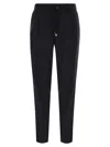 Peserico Virgin Wool Trousers In Black
