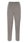 Peserico Virgin Wool Trousers With Lurex In Brown