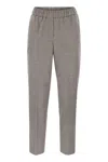 Peserico Virgin Wool Trousers With Lurex In Gray