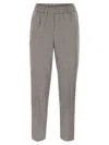Peserico Virgin Wool Trousers With Lurex In Gray