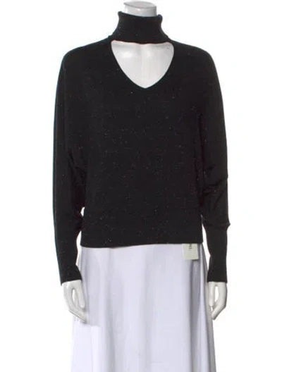 Pre-owned Peserico Virgin Wool Turtleneck Sweater In Black