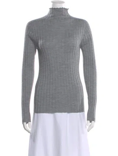 Pre-owned Peserico Virgin Wool Turtleneck Sweater In Gray