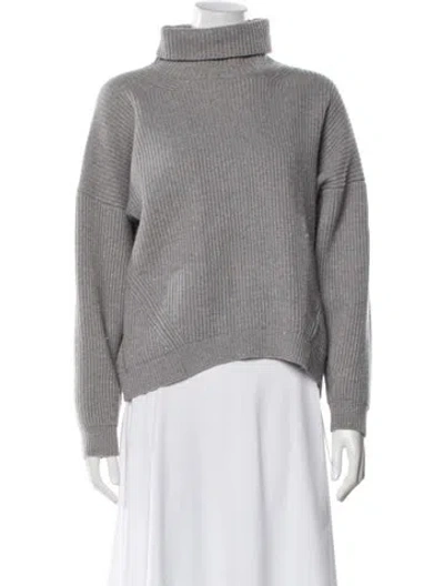 Pre-owned Peserico Virgin Wool Turtleneck Sweater In Gray