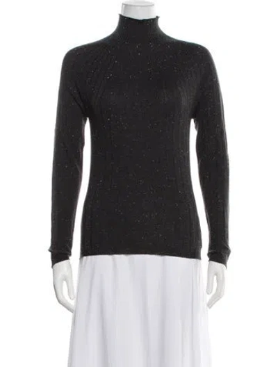 Pre-owned Peserico Virgin Wool Turtleneck Sweater In Gray